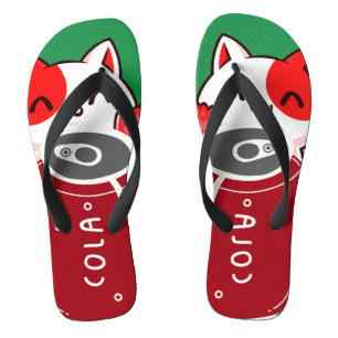 Chinelos vintage retro feliz três gatos com cola