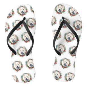 Chinelos West Highland White Terrier Wreath de Natal