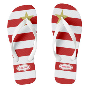 Chinelos White Striters de Natal Personalizado com Estrela