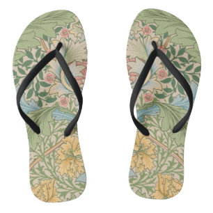Chinelos William Morris Flor de Murta Floral Botânico