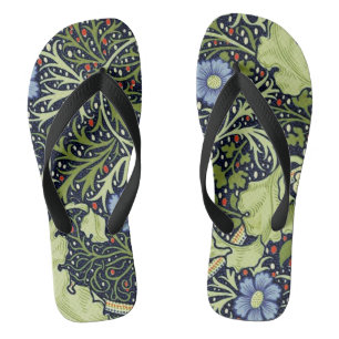 Chinelos William Morris Seaweed Flor Antiquado