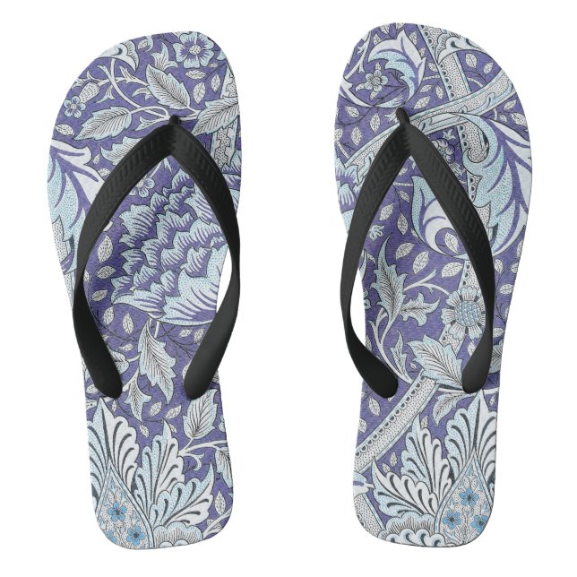 Chinelos William Morris Windrush Padrão Floral Azul (Pé da cama)
