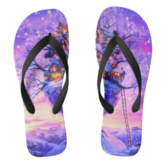 Chinelos Winter Fantasy Snowy Tree Village Landscape