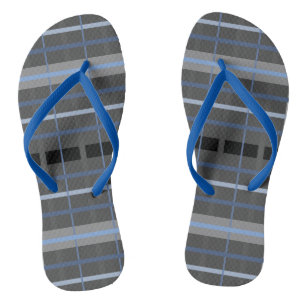 Chinelos Xadrez azul e Cinza