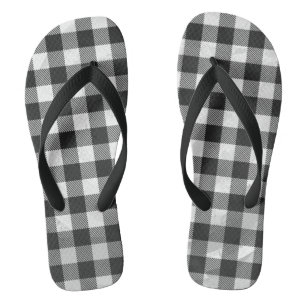 Chinelos Xadrez Checkered preto e branco