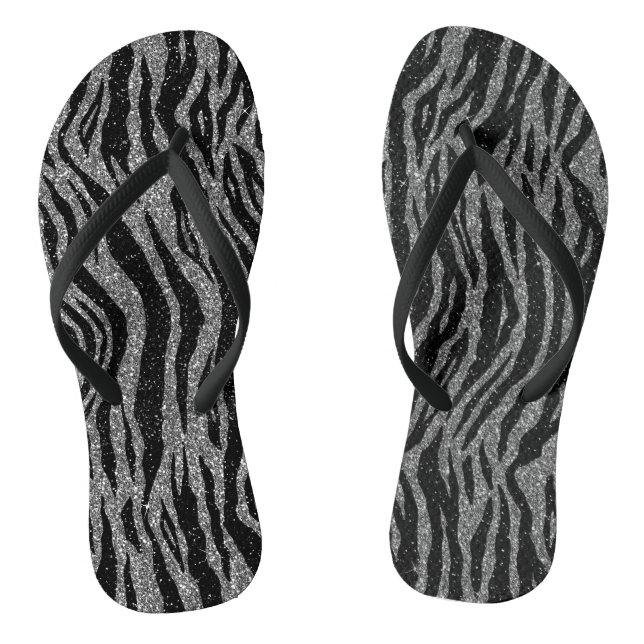 Chinelos Zebra Print Black and Cinza Silver (Pé da cama)