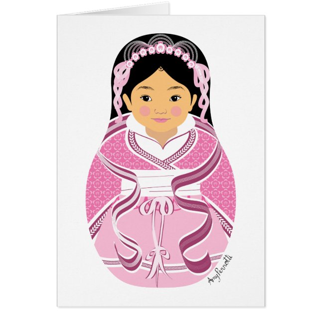 Chinês, Cartão HanFu Matryoshka (Frente)