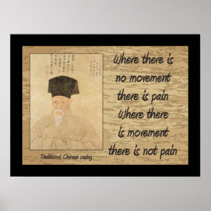 Chinês tradicional que diz, poster da dor