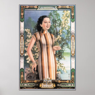 Chinesa Cigarro Ad Vintage Xangai Poster