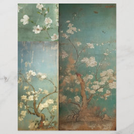 Chinoiserie Antiguidade Verde e Flores de Maçã 1