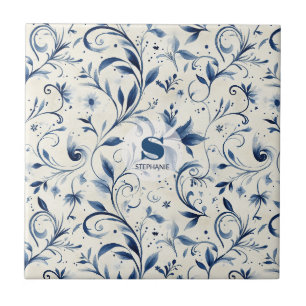 Chinoiserie Azul de Aguarela Vinha & Floral