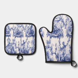 Chinoiserie azul e branca