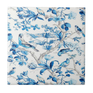 Chinoiserie azul e branca