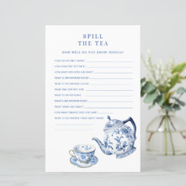 Chinoiserie azul e branca Derramar o jogo do Chá d
