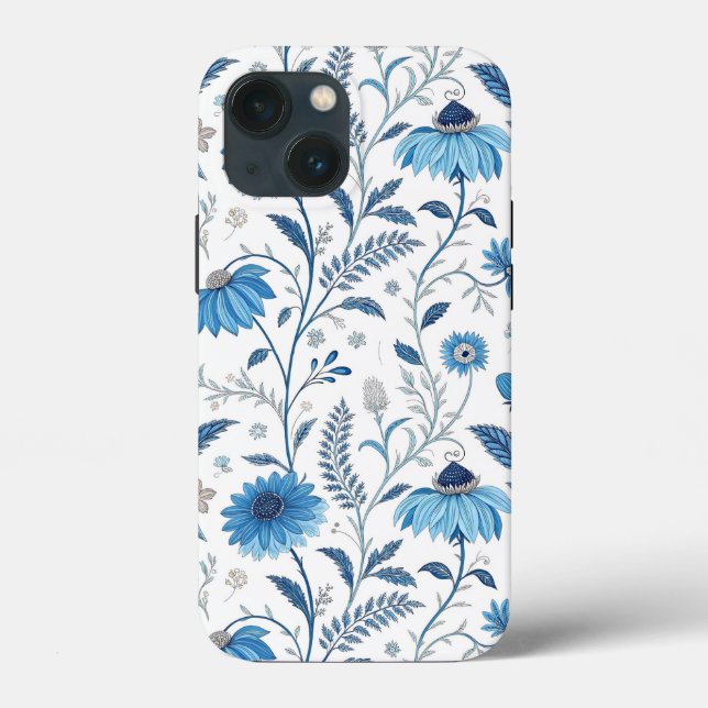 Chinoiserie Blue Echinacea Pattern (Verso)