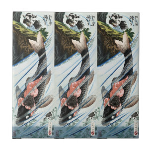 Chinoiserie Carpas Koi Cachoeira Arte Japonesa