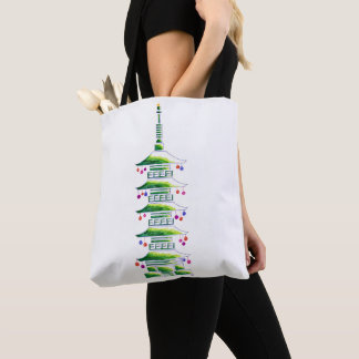 Chinoiserie Christmas Pagoda Tote Bag