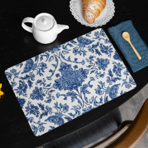 Chinoiserie Floral Azul Aguarela Branca