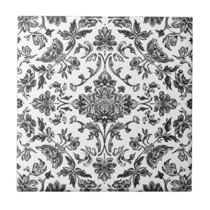 Chinoiserie Floral Preto e Branco Aquarela