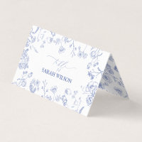 Chinoiserie French Blue Victorian Place Card