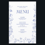 Chinoiserie French Blue Victorian WedMenu<br><div class="desc">Apresentando nosso glamouroso Menu de Casamento Vitoriano Azul Francês Chinoiserie! Elegantemente trabalhado com um design desenhado à mão e com belas flores azuis, abelhas buzinando, e borboletas delicadas, este é um cardápio de eterno para seu dia especial que não será esquecido em breve. Perfeitamente desenhado para corresponder ao estilo até...</div>