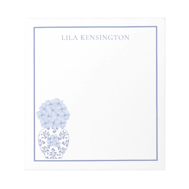 Chinoiserie Ginger Jar Vase com Bloco de Notas Flo (Frente)