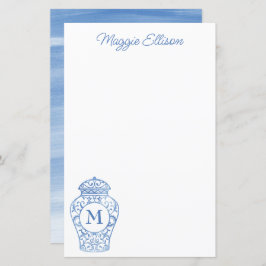 Chinoiserie Monogramas Ginger Jar Stationery