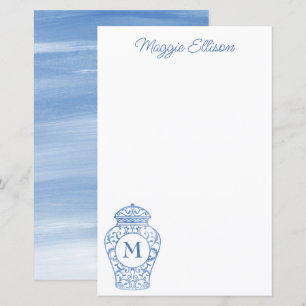 Chinoiserie Monogramas Ginger Jar Stationery