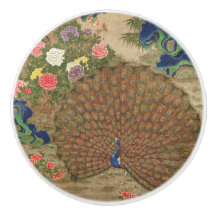 Chinoiserie Pavão Azul com Jardim de Flores Exótic