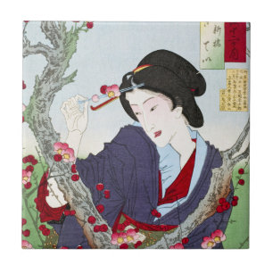 Chinoiserie Senhora Japonesa & Flor de Cerejeira V