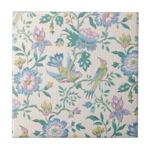 Chinoiserie Vintage Pássaro Floral Padrão Pastel
