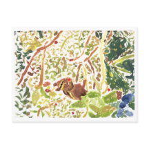 Chipmunk comendo um cartão postal de morango