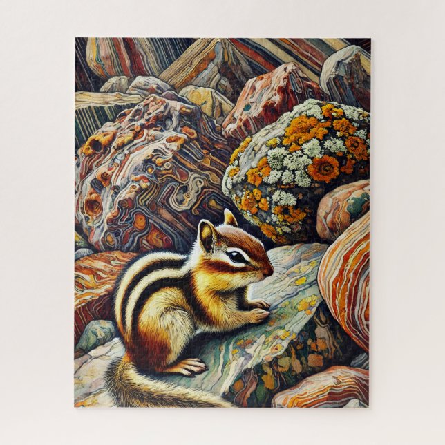 Chipmunk no Rocks 500 Piece Quebra-cabeça (Vertical)