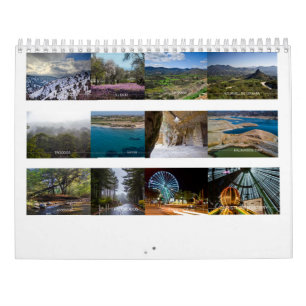 Chipre Calendário Médio de Duas Páginas, Branco