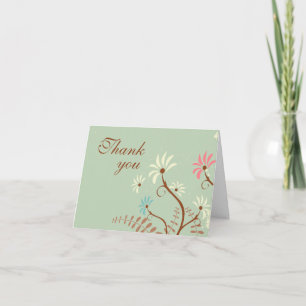 Chique agradecimento de casamento floral em tons d