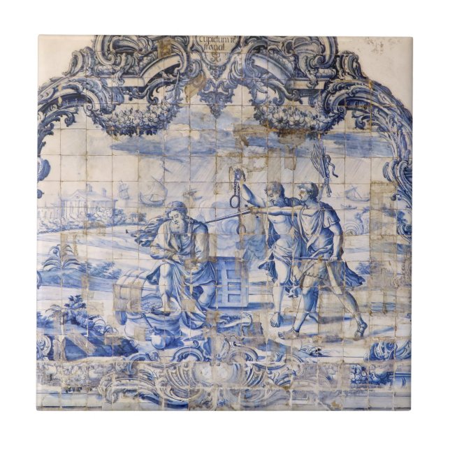 Chique Antiquado Azulejo Azulejo (Frente)