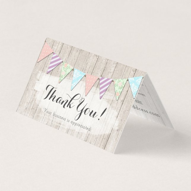 Chique Bunting Rustic Wood Obrigado (Frente)