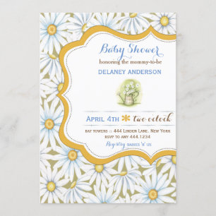 Chique Daisy Floral Chá de fraldas Convite