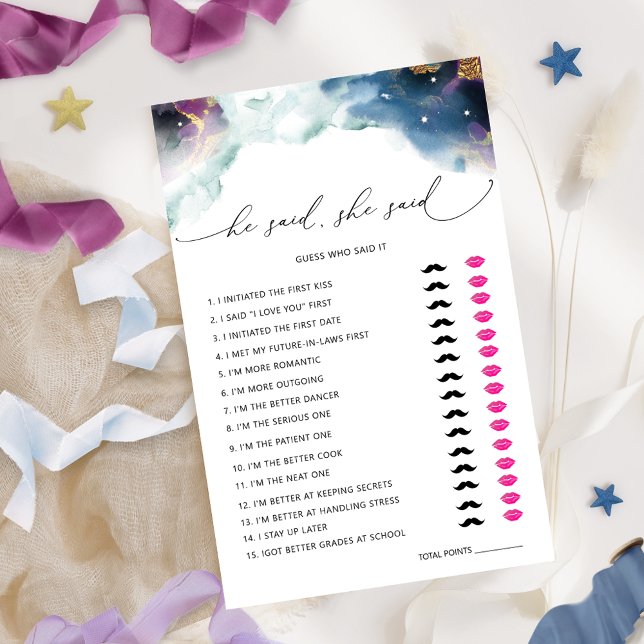 Chique Ele Disse Ela Disse Jogo de Chá de Bebê Cel (Criador carregado)