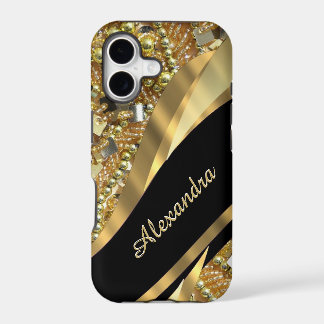 Chique elegante preto e dourado brilhante personal