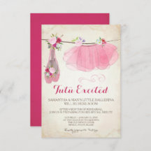 Chique Girl Ballerina - Convite para Chá de fralda