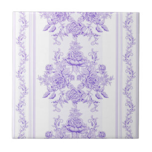 Chique,lavanda,toile,padrão,floral,Vitória
