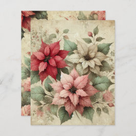 Chique Linen Poinsettias Scrapbook Paper