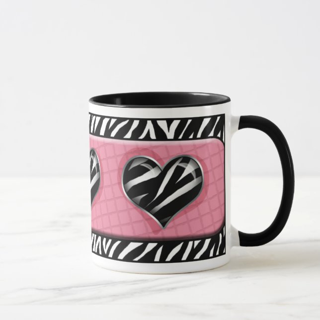 Chique minha caneca do impressão da zebra do rosa (Direita)
