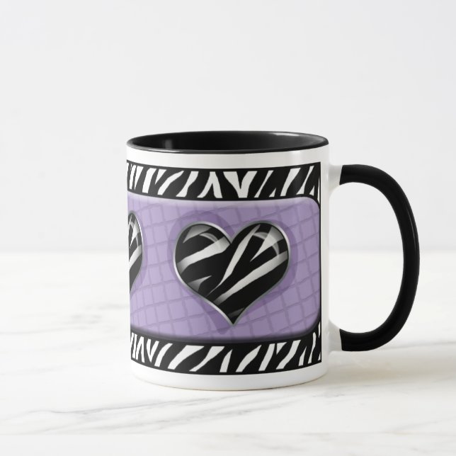 Chique minha caneca roxa do impressão da zebra do (Direita)