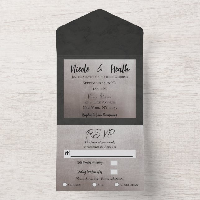 Chique Moderno Cinza e Rosa Brilho Glam Casamento (Interno)