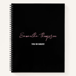 Chique Moderno Rosa Preto Script Minimalista