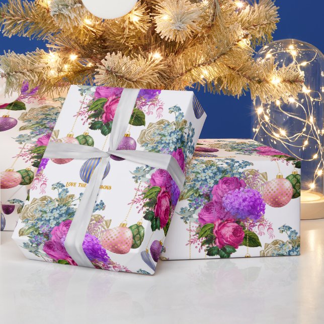 Chique Papel de Presente Floral Personalizado de N (Feriados)