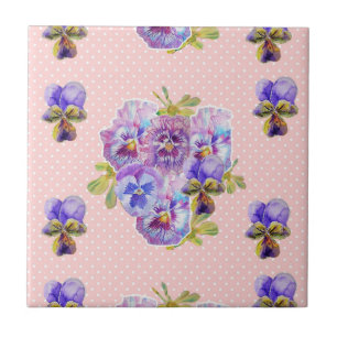 Chique Ponto cor-de-rosa Azulejo de cerâmica flor