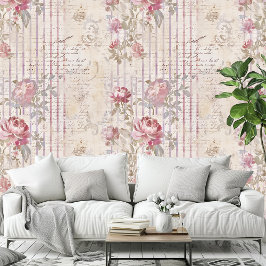 Chique Romântico Rosas Vintage Padrão Floral